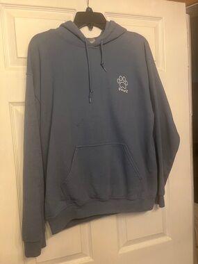 PAWZ Dusty Blue Pullover Hoodie with Paw Logo